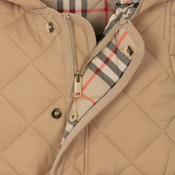 Burberry Baby Boys Dark Beige Diamond Quilted Coat Sale