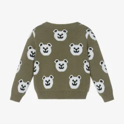 Guess Baby Boys Green Cotton Bear Sweater