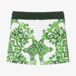 Dolce amp; Gabbana Baby Boys Green Cotton Majolica Shorts New