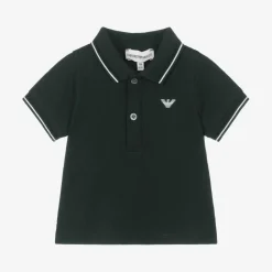 Emporio Armani Baby Boys Green Cotton Polo Shirt