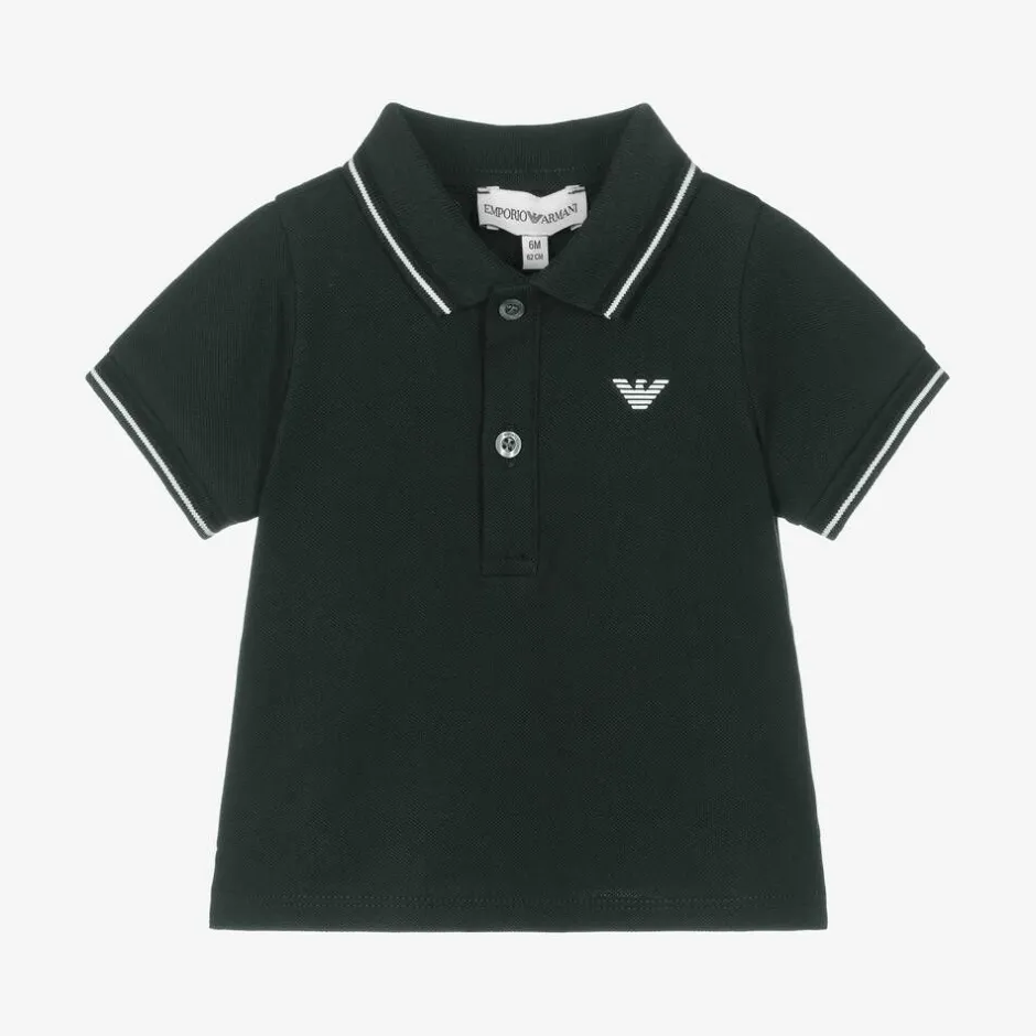 Emporio Armani Baby Boys Green Cotton Polo Shirt