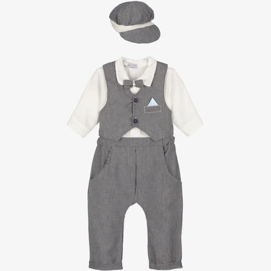 Beau KiD Baby Boys Grey & White Cotton Trouser Set Hot