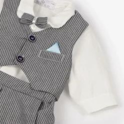Beau KiD Baby Boys Grey & White Cotton Trouser Set Hot