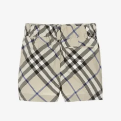 Burberry Baby Boys Grey Check Cotton Shorts Hot
