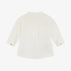 Mayoral Newborn Baby Boys Ivory Cotton Shirt Discount