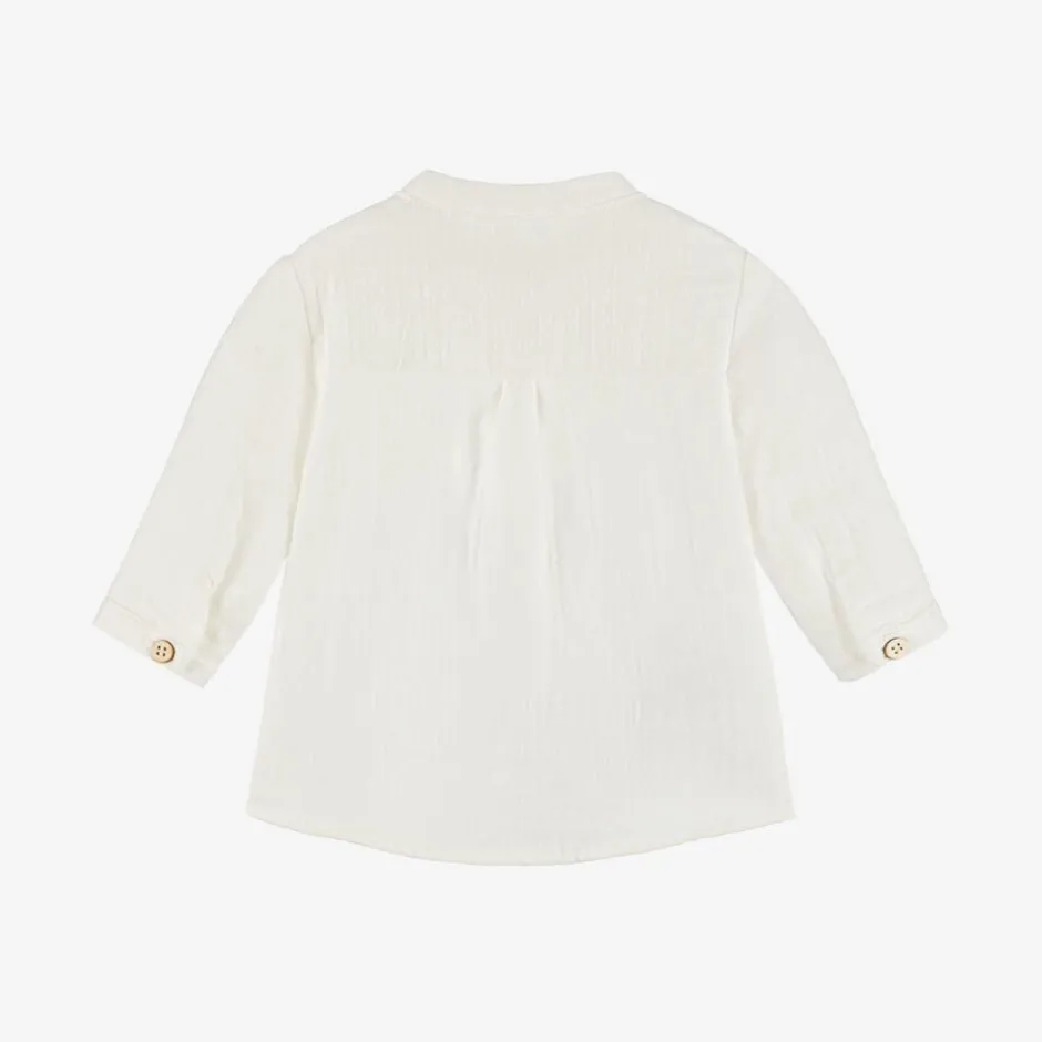 Mayoral Newborn Baby Boys Ivory Cotton Shirt Discount