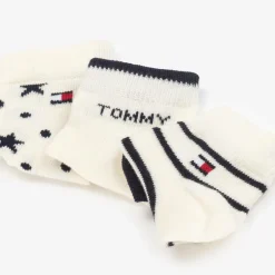Tommy Hilfiger Baby Boys Ivory Cotton Socks (3 Pack) Hot