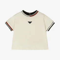 Emporio Armani Baby Boys Ivory Cotton T-Shirt Hot
