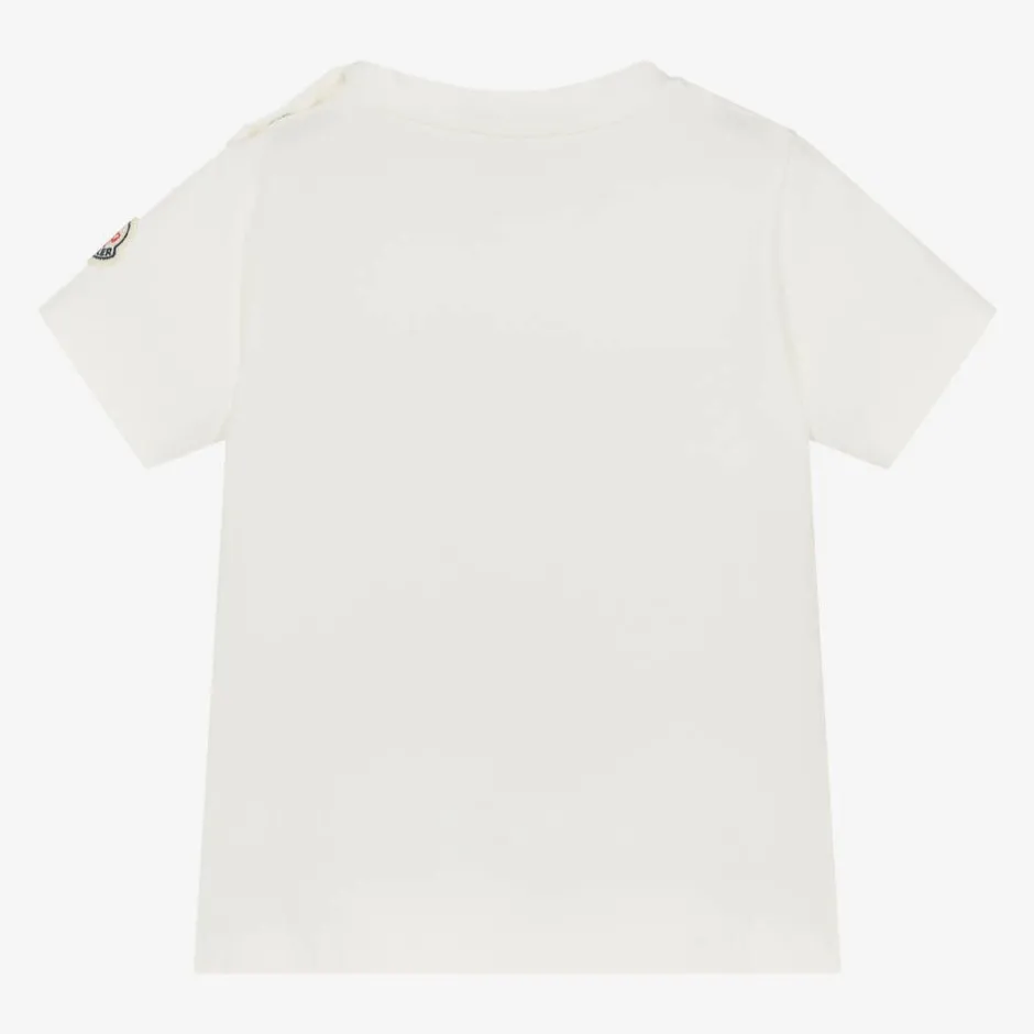Moncler Enfant Baby Boys Ivory Cotton T-shirt Discount