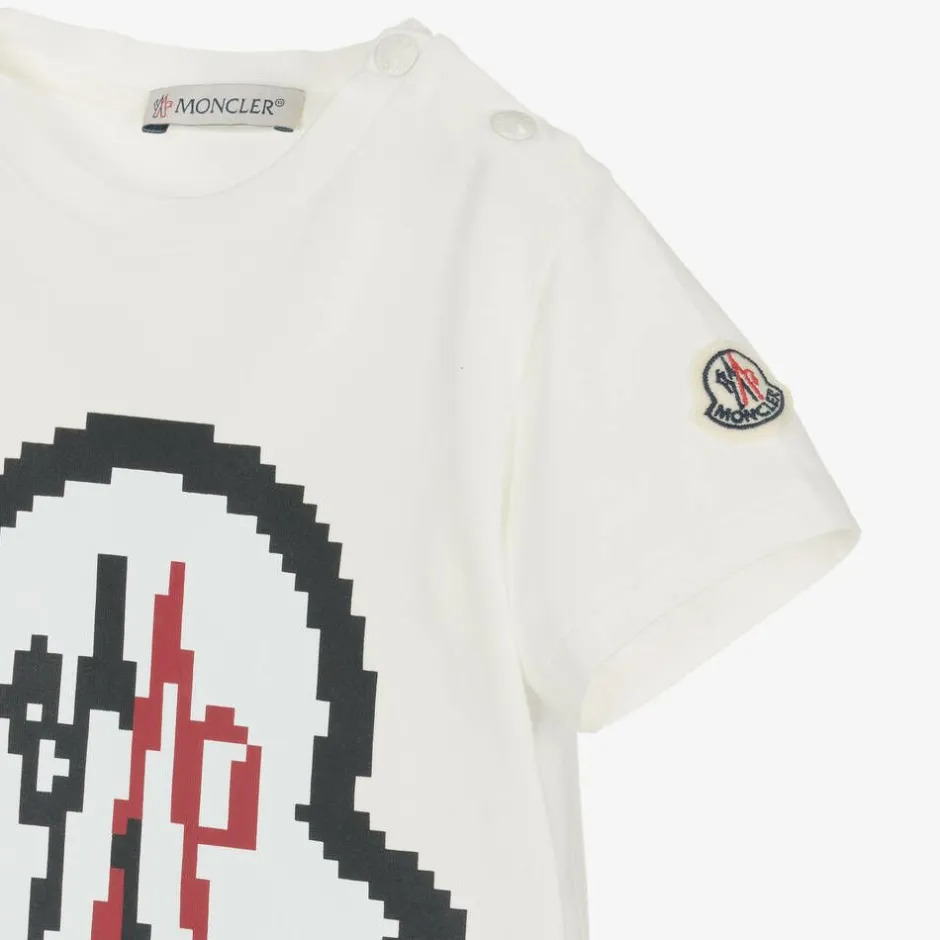 Moncler Enfant Baby Boys Ivory Cotton T-shirt Discount