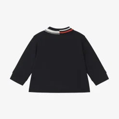 Emporio Armani Baby Boys Navy Blue Cotton Polo Shirt Clearance
