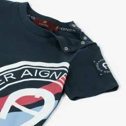 AIGNER Baby Boys Navy Blue Cotton T-Shirt Sale