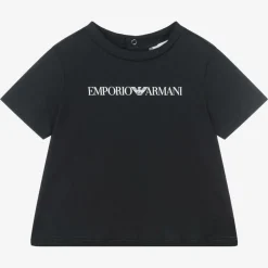 Emporio Armani Baby Boys Navy Blue Cotton T-Shirt Online