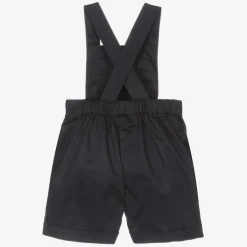 Rachel Riley Baby Boys Navy Blue Cotton Dungaree Shorts Outlet
