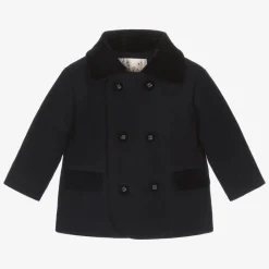 Rachel Riley Baby Boys Navy Blue Double Breasted Coat Sale