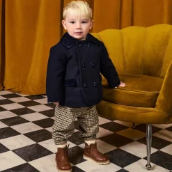 Rachel Riley Baby Boys Navy Blue Double Breasted Coat Sale