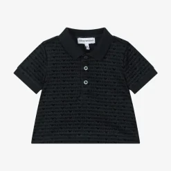 Emporio Armani Baby Boys Navy Blue Lyocell Polo Shirt New