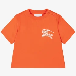 Burberry Baby Boys Orange Cotton T-Shirt Sale