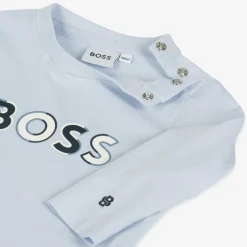 BOSS Baby Boys Pale Blue Organic Cotton Top Clearance