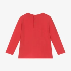 Guess Baby Boys Red Cotton Cartoon Logo Top Best