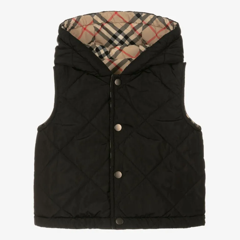 Burberry Baby Boys Vintage Check Reversible Gilet ArchiveBeige Sale