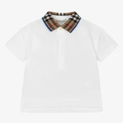 Burberry Baby Boys White Check Polo Shirt Best