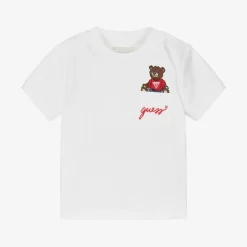 Guess Baby Boys White Cotton Bear T-Shirt Best