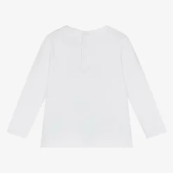 Guess Baby Boys White Cotton Cartoon Logo Top Online