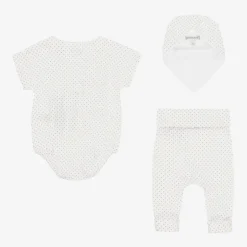 Burberry Baby Boys White Cotton EKD Gift Set Online