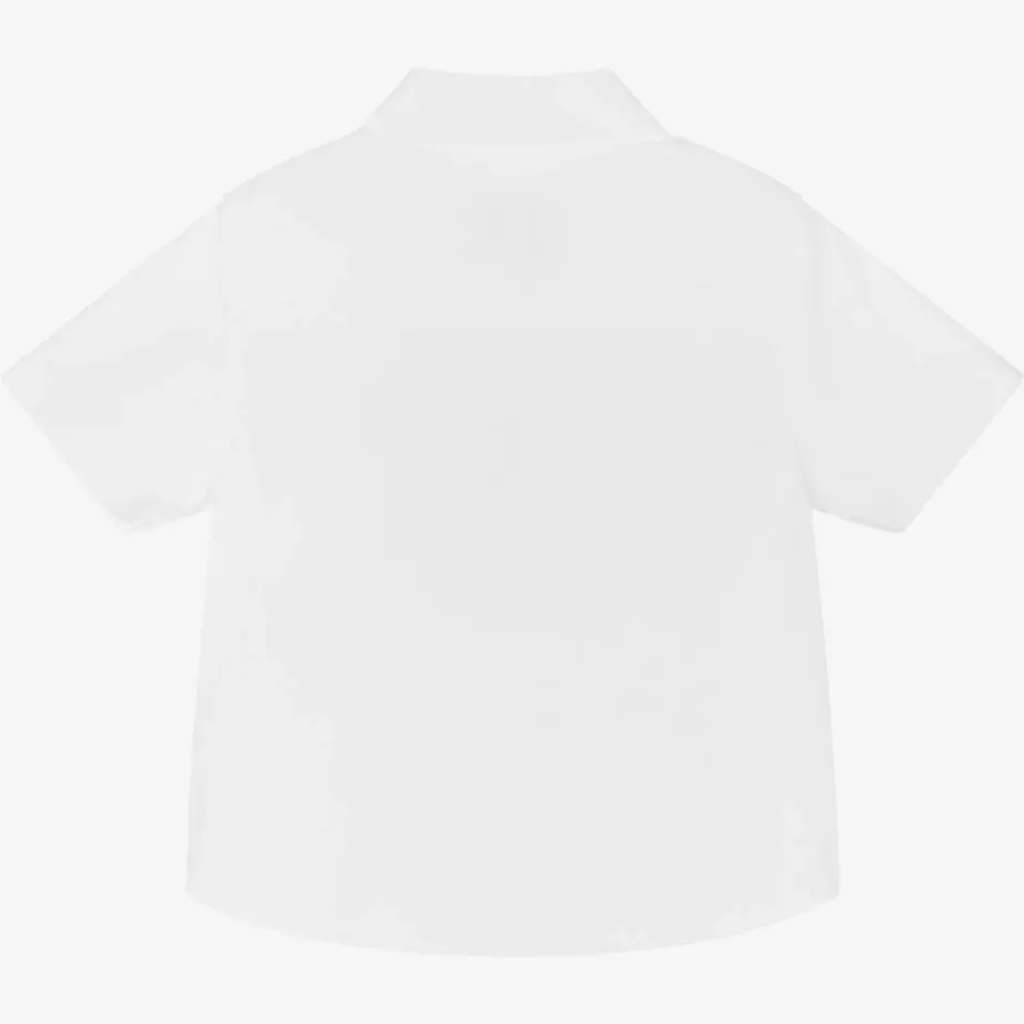 Burberry Baby Boys White Cotton EKD Shirt Clearance