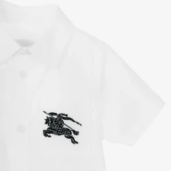 Burberry Baby Boys White Cotton EKD Shirt Clearance