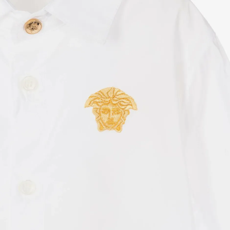 Versace Baby Boys White Cotton Medusa Shirt Sale