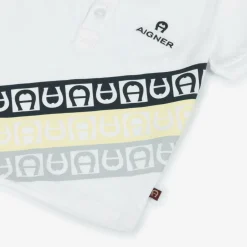 AIGNER Baby Boys White Cotton Polo Shirt Online