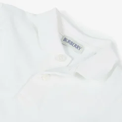 Burberry Baby Boys White Cotton Polo Shirt Outlet