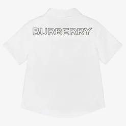 Burberry Baby Boys White Cotton Shirt Discount