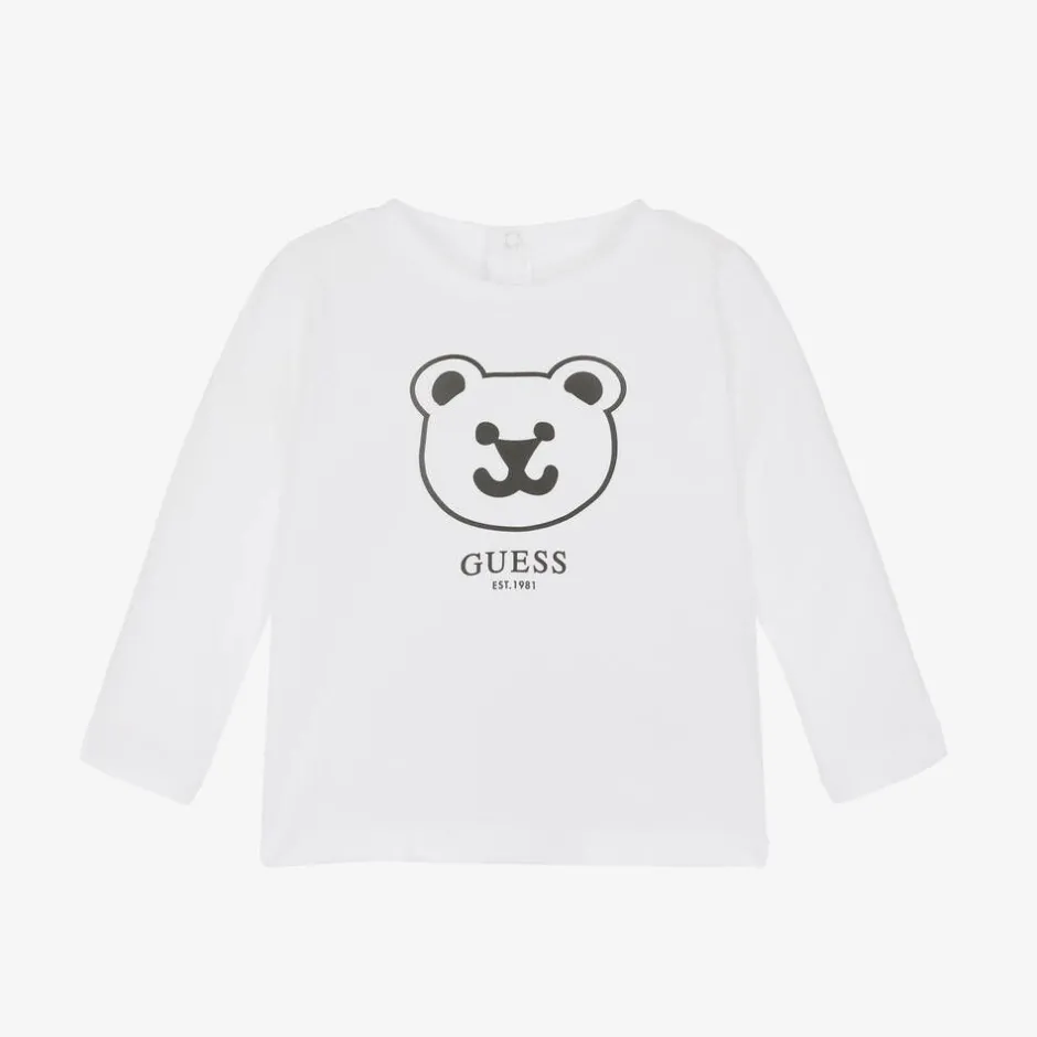 Guess Baby Boys White Cotton Top Online