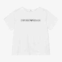 Emporio Armani Baby Boys White Cotton T-Shirt Clearance
