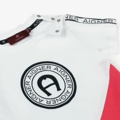 AIGNER Baby Boys White Cotton T-Shirt Outlet