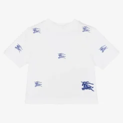 Burberry Baby Boys White EKD Cotton T-Shirt Sale