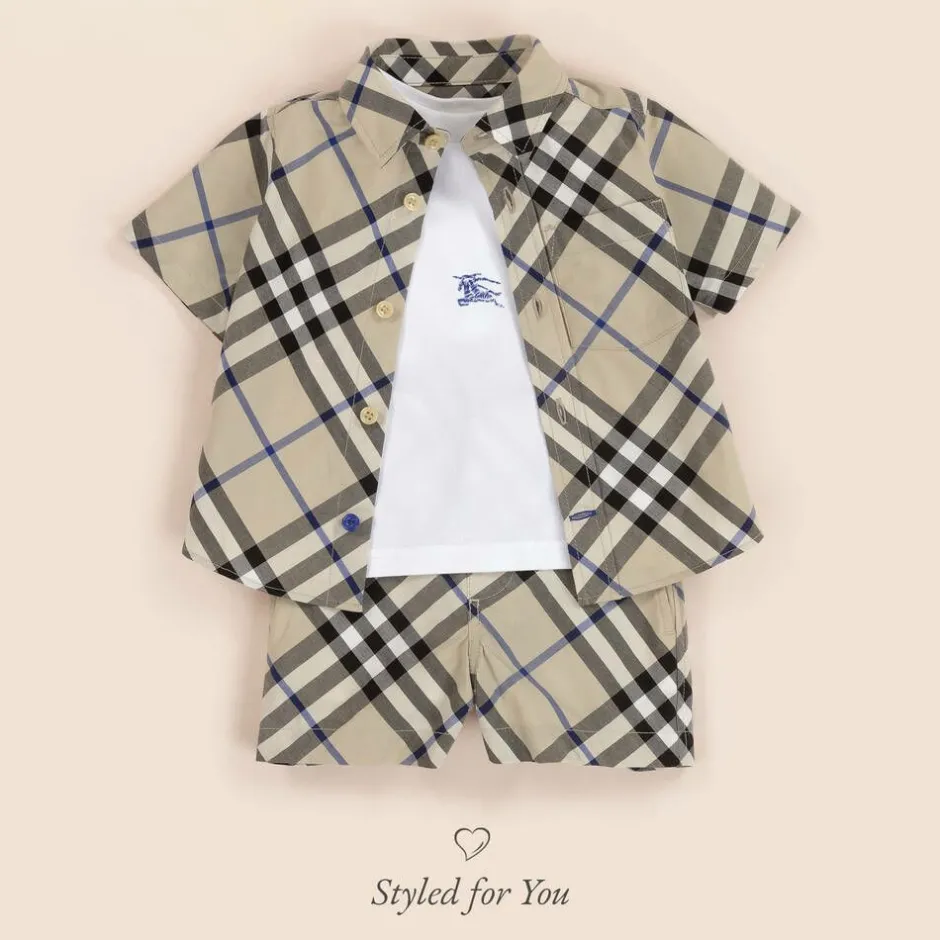 Burberry Baby Boys White EKD Cotton T-Shirt Sale