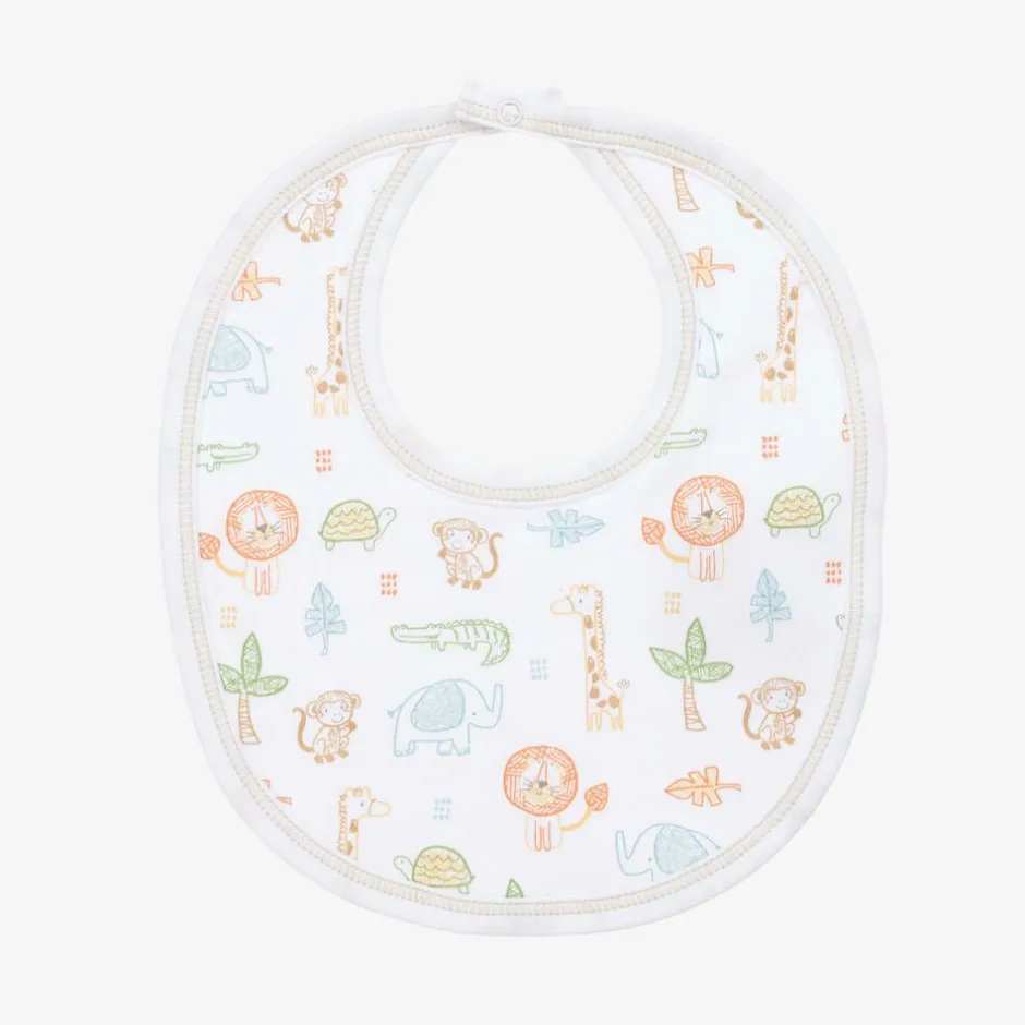 Kissy Kissy Baby Boys White Jungle Adventure Pima Cotton Hat Discount