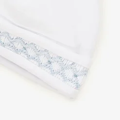 Kissy Kissy Baby Boys White Smocked Pima Cotton Hat Clearance