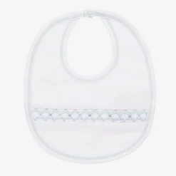 Kissy Kissy Baby Boys White Smocked Pima Cotton Bib Clearance