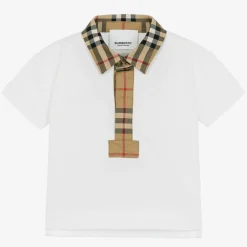 Burberry Baby Boys White Vintage Check Polo Shirt Sale