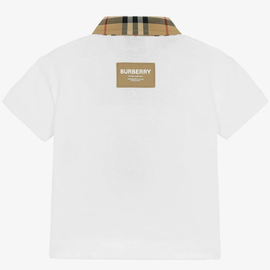 Burberry Baby Boys White Vintage Check Polo Shirt Sale