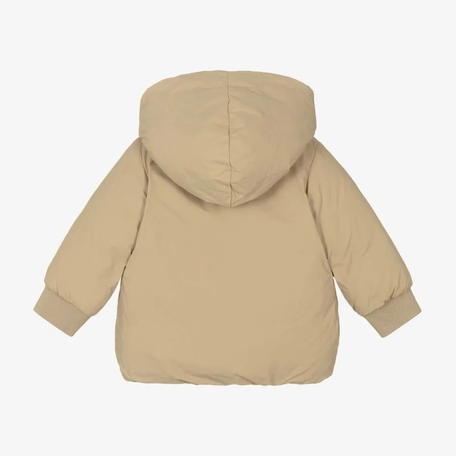 Burberry Baby Girls Beige Check Reversible Down Jacket Discount