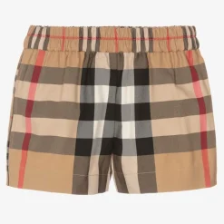 Burberry Baby Girls Beige Check Shorts New