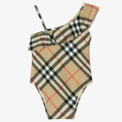 Burberry Baby Girls Beige Check Swimsuit Sale