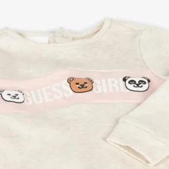 Guess Baby Girls Beige Cotton Bear Romper