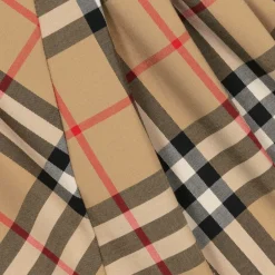 Burberry Baby Girls Beige Cotton Check Bow Dress Hot